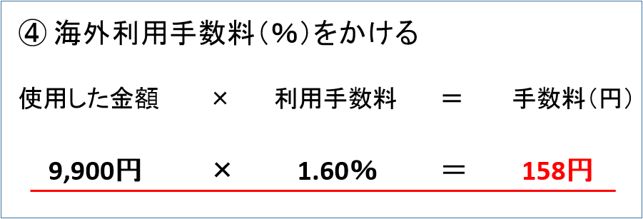 ④海外利用手数料をかける