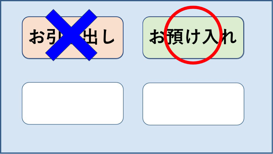 「預け入れ」