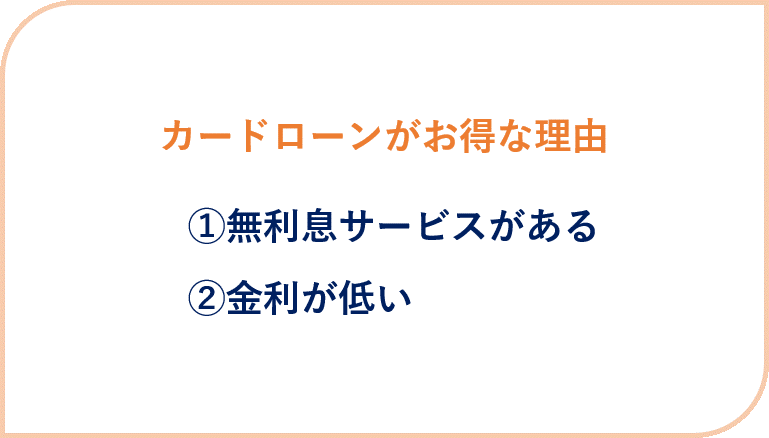 カードローンがお得な2つの理由