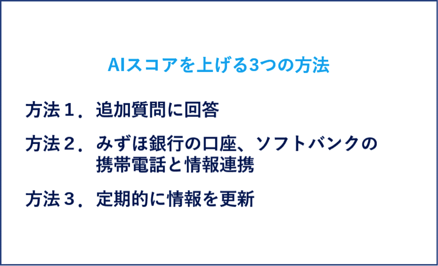 AIスコアをスコアアップする３つの方法