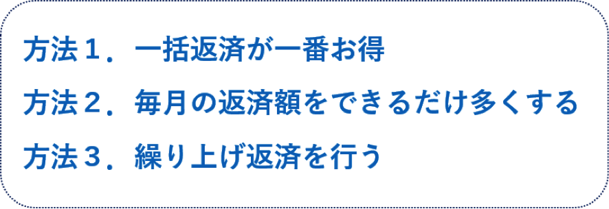 お得に返済する方法