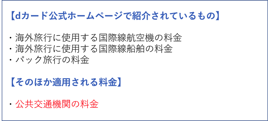 利用付帯が適用される支払い